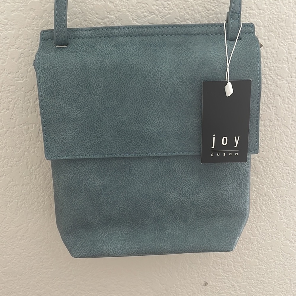 NWT Joy Susan Blue Vegan Leather Crossbody Purse